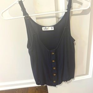 Hollister navy blue tank top with buttons